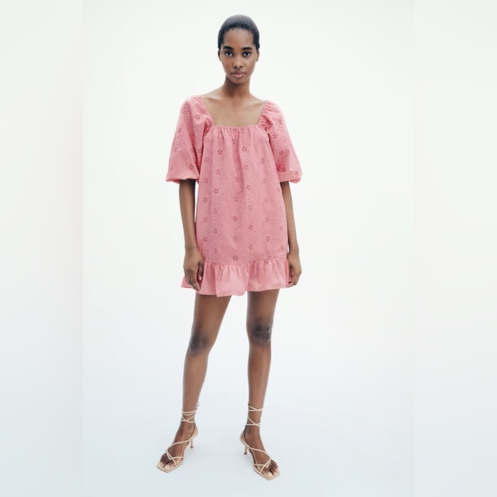 Zara eyelet mini dress